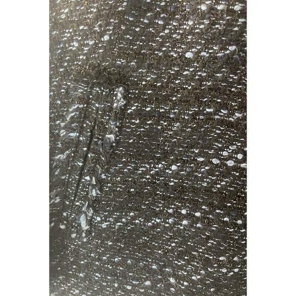 Talbots Metallic Shimmer Tweed Fringed Jacket Blazer Blue Black size 12Petite - Picture 4 of 6